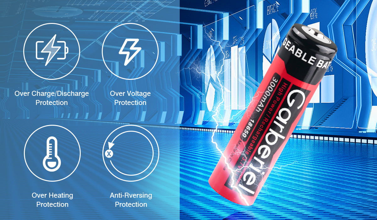 Garberiel 3.7V 3000mAh 18650 Rechargeable Li-ion Battery 1PC
