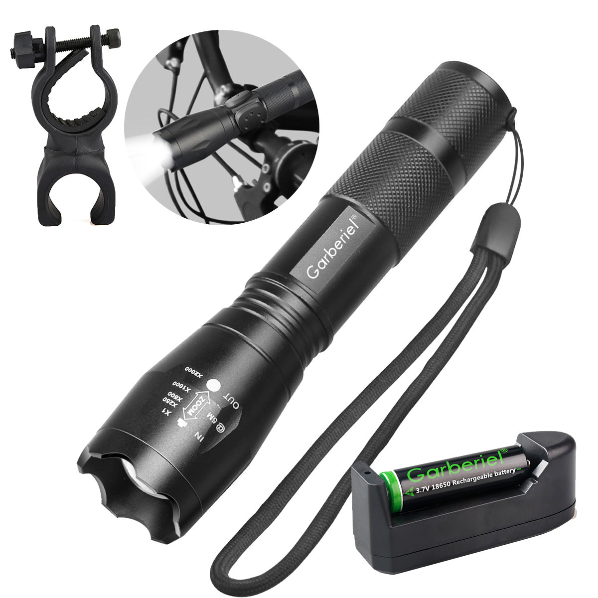 Garberiel Mini T6 1000LM LED Flashlight Pocket Size