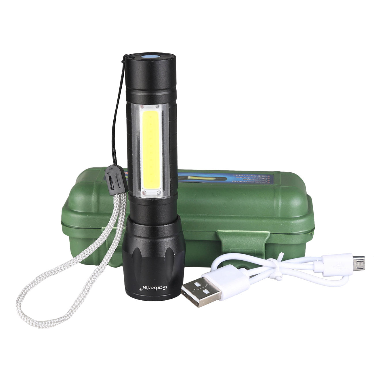 Mini COB Flashlight Built in Battery USB Cable with Box