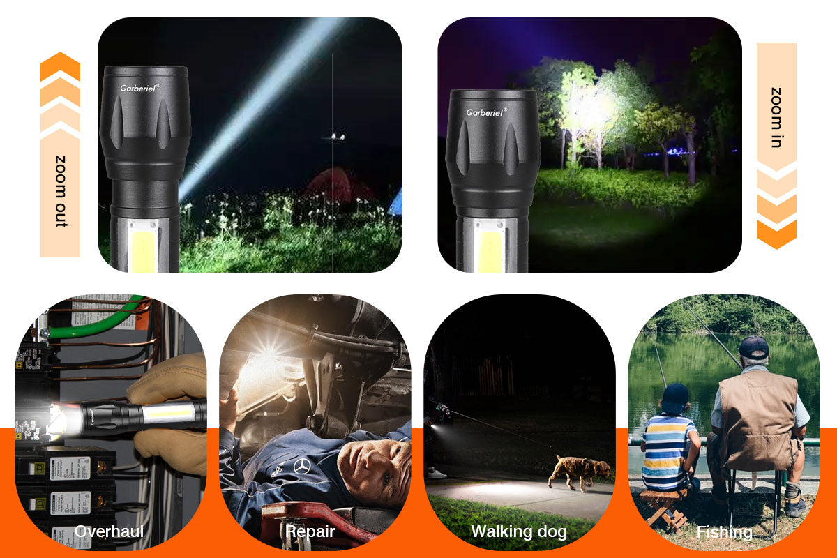 Mini COB Flashlight Built in Battery USB Cable with Box