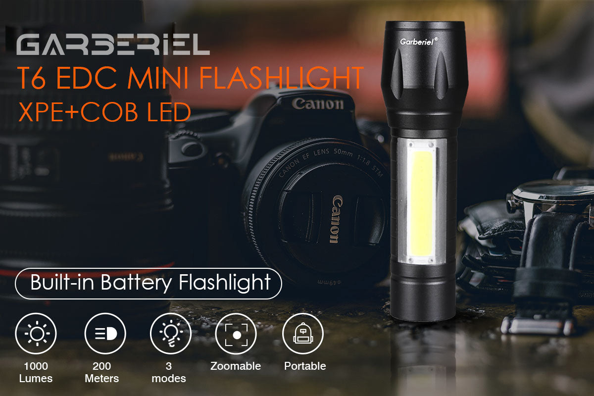 Mini COB Flashlight Built in Battery USB Cable with Box