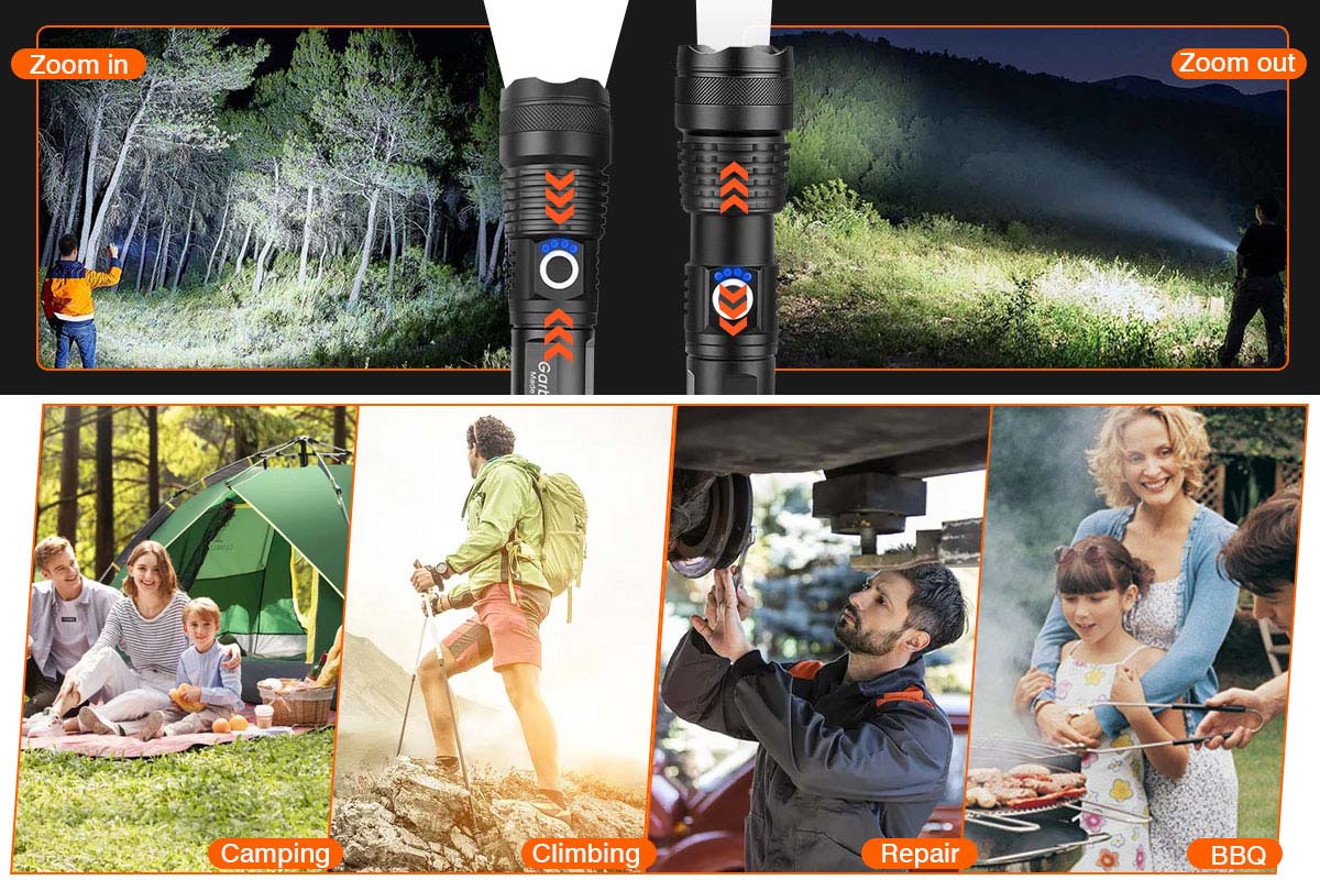 Garberiel XHP50 3500 Lumens Rechargeable Flashlight