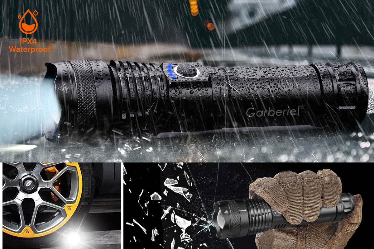Garberiel XHP50 3500 Lumens Rechargeable Flashlight