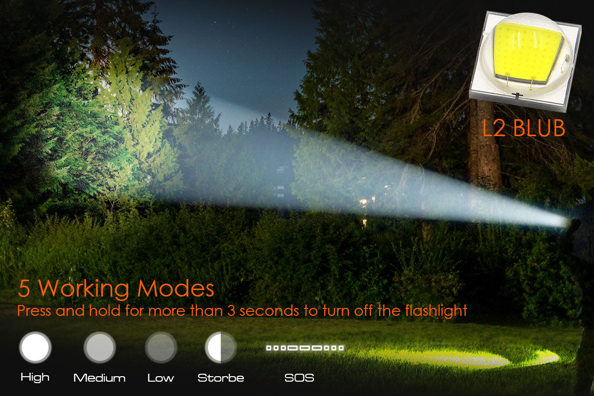 Garberiel X11 Flashlight with 18650 Rechargeable Battery