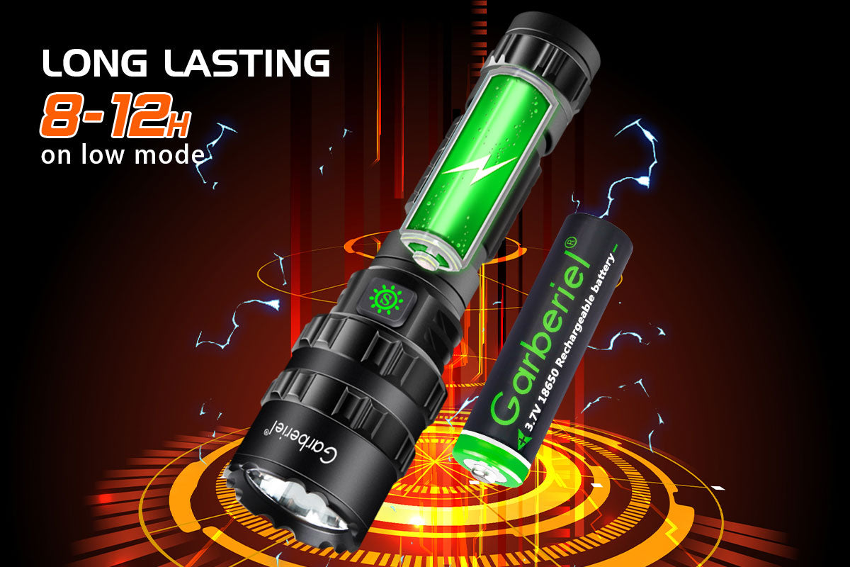 Garberiel X11 Flashlight with 18650 Rechargeable Battery