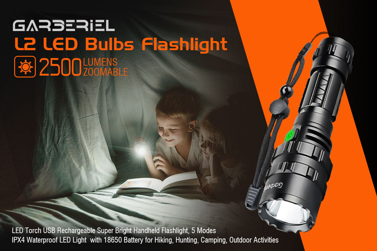 Garberiel X11 Flashlight with 18650 Rechargeable Battery
