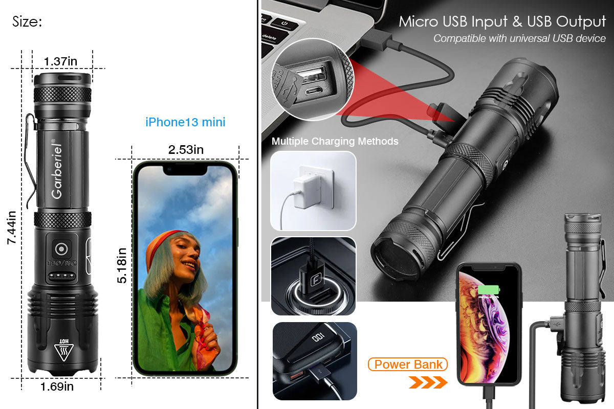 Garberiel XHP99 LED 6000 Lumens Flashlight