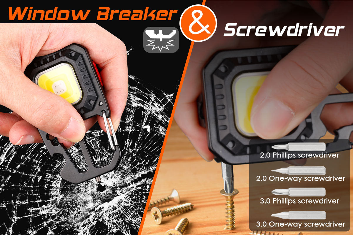 1000LM Mini COB Keychain Work Flashlights with Tripod