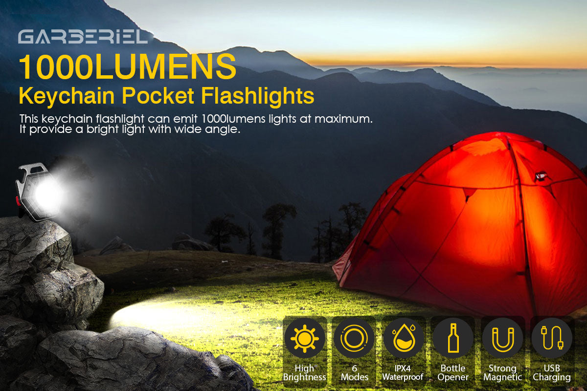 Mini COB 1000LM Keychain Work Light Rechargeable