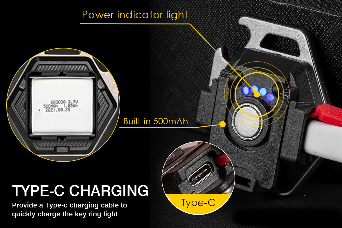 Mini COB 1000LM Keychain Work Light Rechargeable