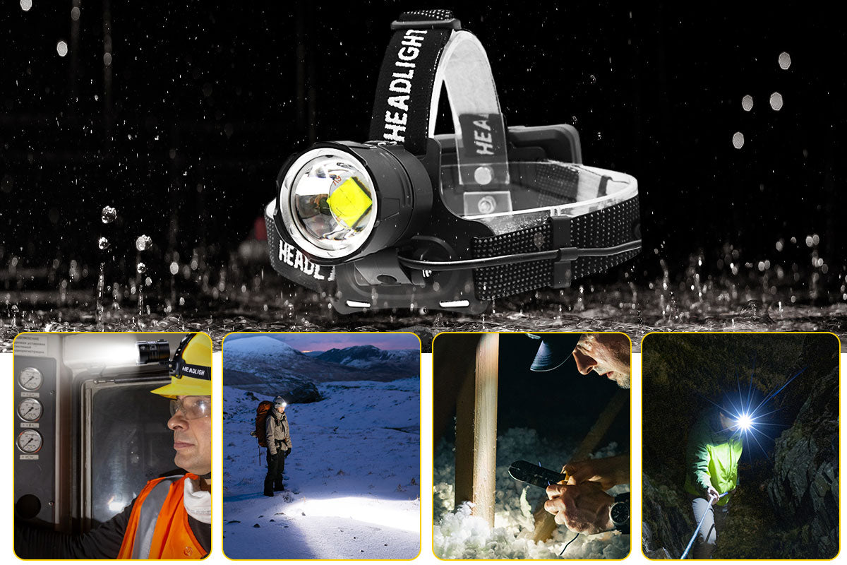 Garberiel XHP70 Headlamp 3 Modes Rechargeable Headlight