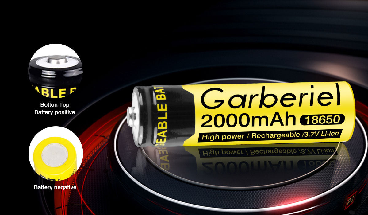 Garberiel 2000mAh Rechargeable 18650 Battery 1 Piece