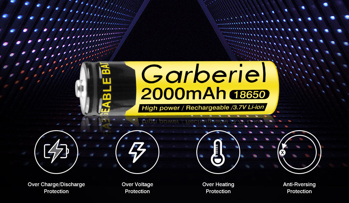 Garberiel 2000mAh Rechargeable 18650 Battery 1 Piece