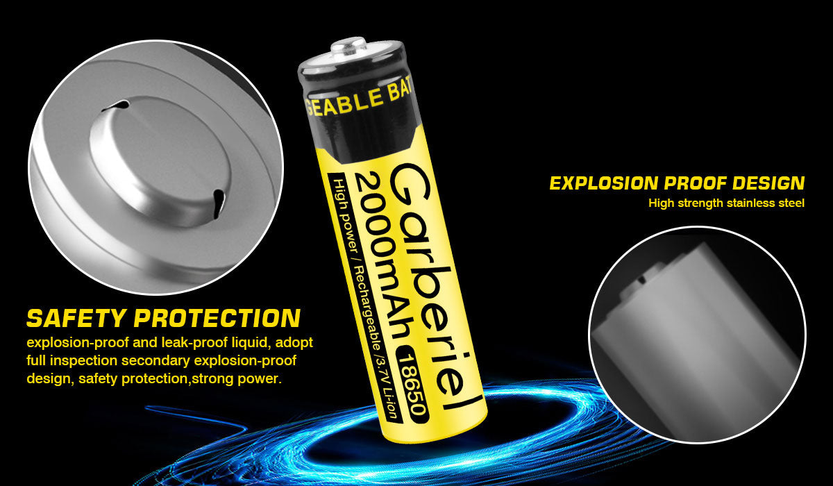 4 Pack 18650 Rechargeable Battery & Dual Battery Charger