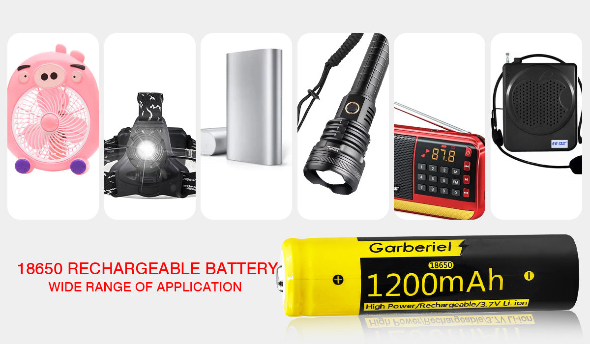 4 Pack 18650 1200mAh Li-ion Batteries + 2 Pack Dual Charger