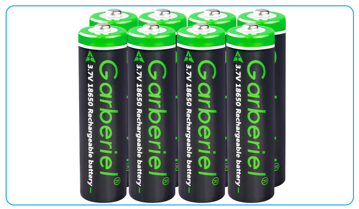 8PC 18650 3000mAh Rechargeable Li-ion Button Top Battery