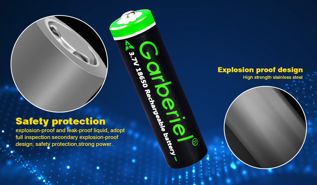 8PC 18650 3000mAh Rechargeable Li-ion Button Top Battery
