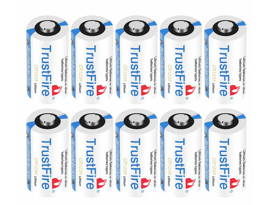 10pcs TrustFire 3V CR123A Disposable Batteries