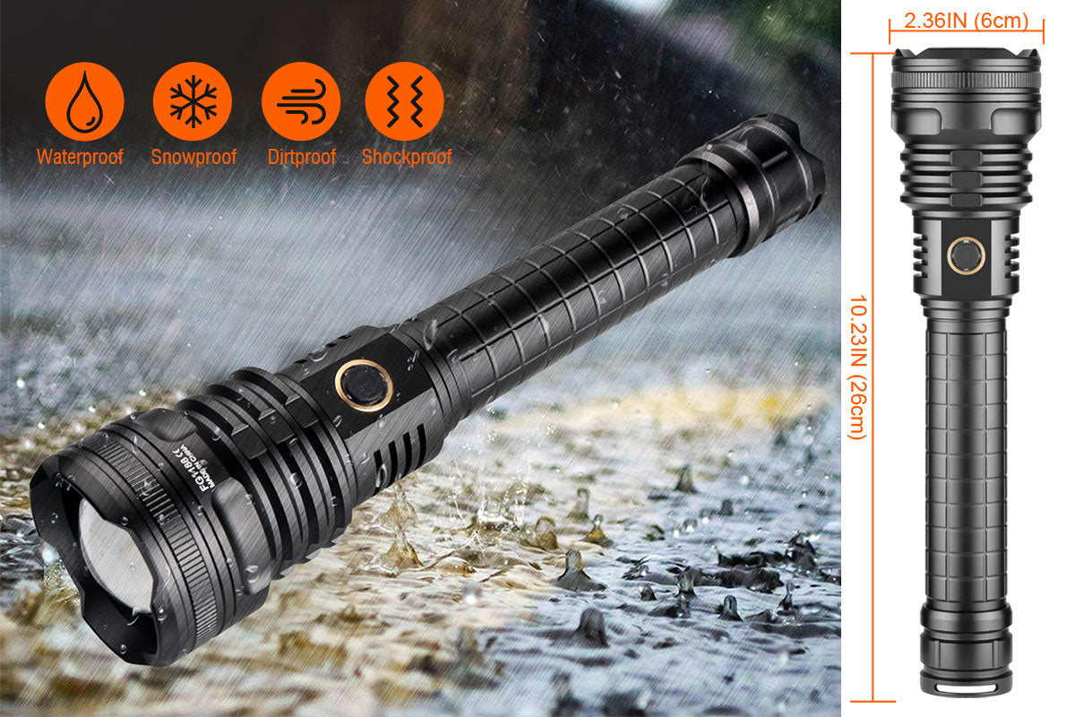 Garberiel XHP90 8000 High Lumens Zoomable Flashlight
