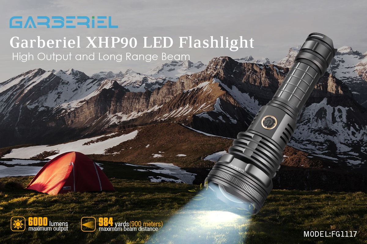 XHP90 Rechargeable Flashlight 5 Modes with Battery Set