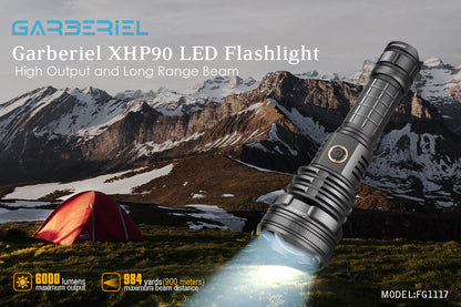 XHP90 Rechargeable Flashlight 5 Modes with Battery Set
