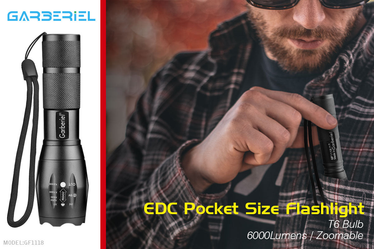 Garberiel Mini T6 1000LM LED Flashlight Pocket Size