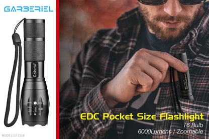 Garberiel Mini T6 1000LM LED Flashlight Pocket Size