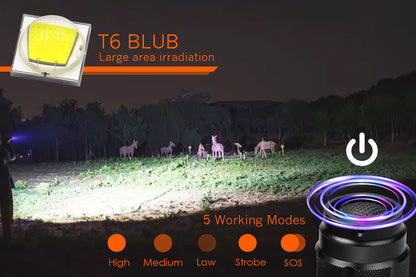Garberiel LED T6 Bulb Tactical Flashlight with Durable Body