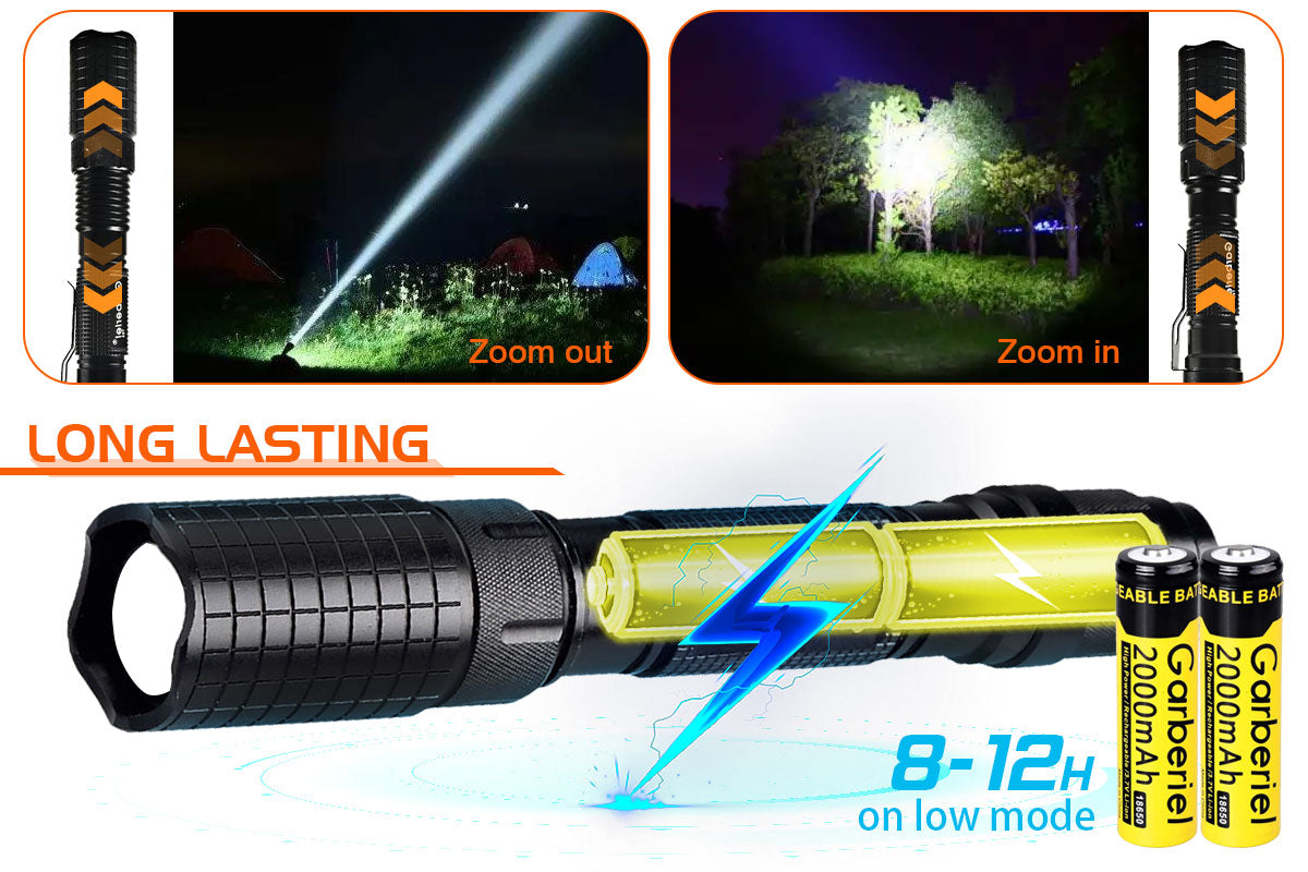 Garberiel LED T6 Bulb Tactical Flashlight with Durable Body