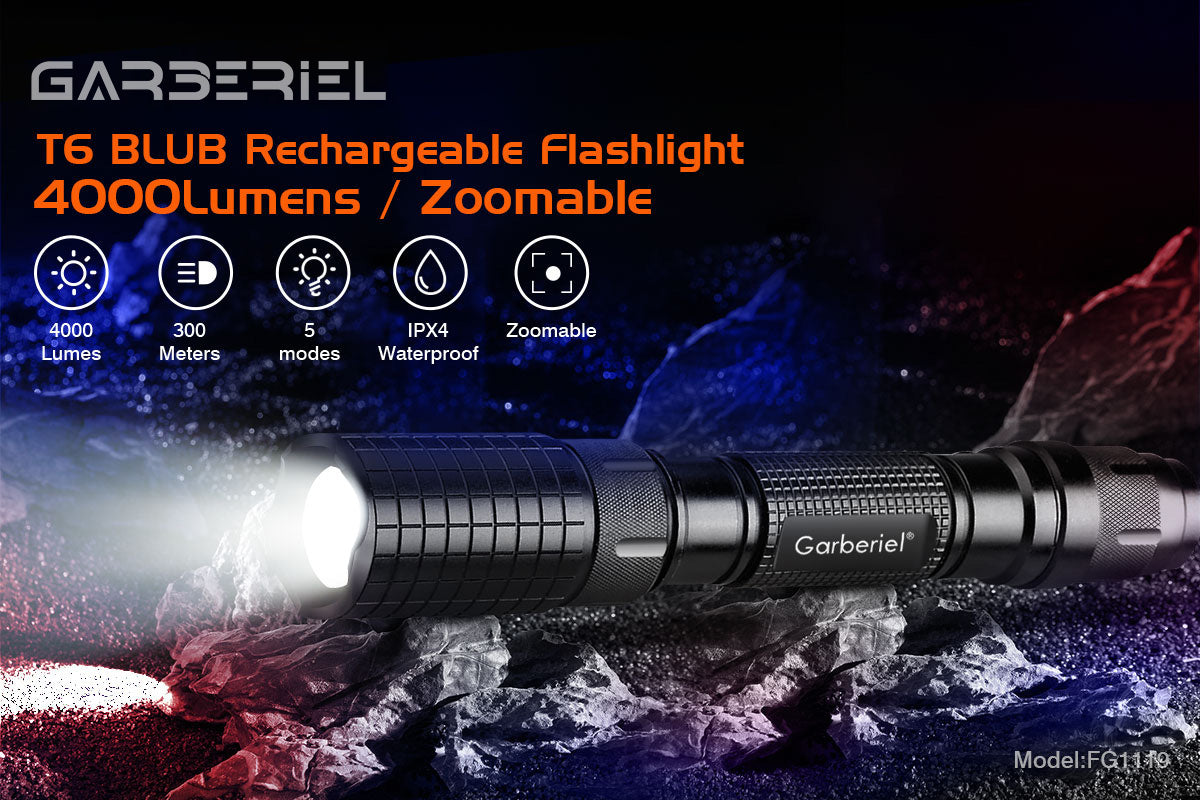 Garberiel LED T6 Bulb Tactical Flashlight with Durable Body