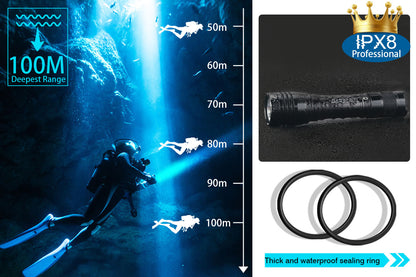 Garberiel Scuba Diving Flashlight DL01 Underwater 328ft