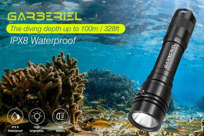 Garberiel Scuba Diving Flashlight DL01 Underwater 328ft