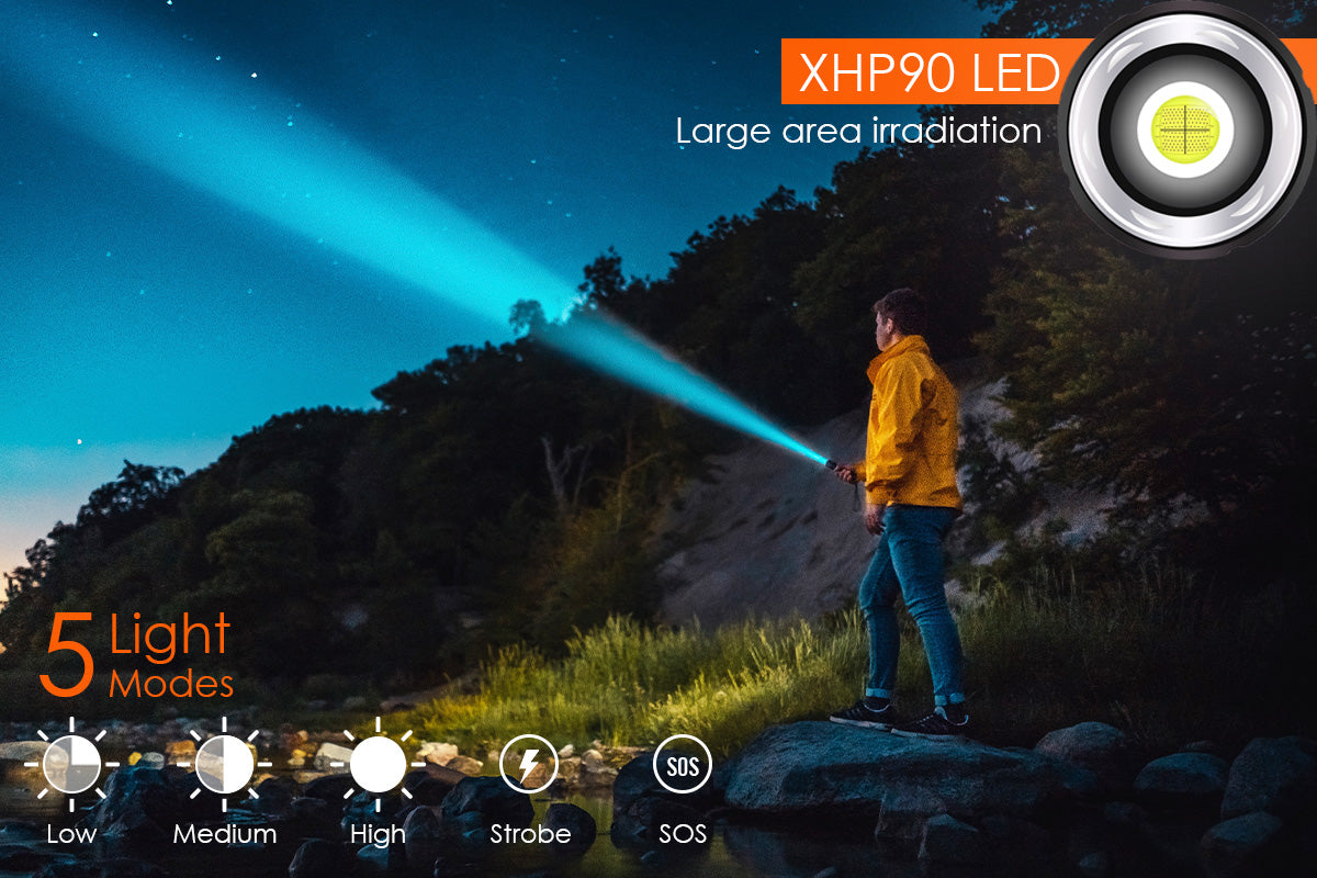 XHP90 6000 High Lumens Flashlight 1192