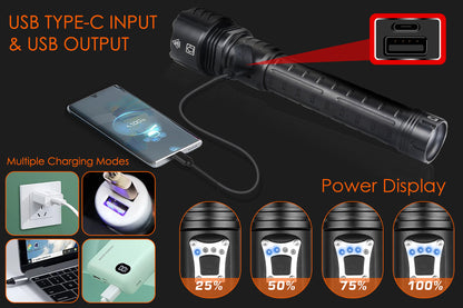 XHP90 6000 High Lumens Flashlight 1192
