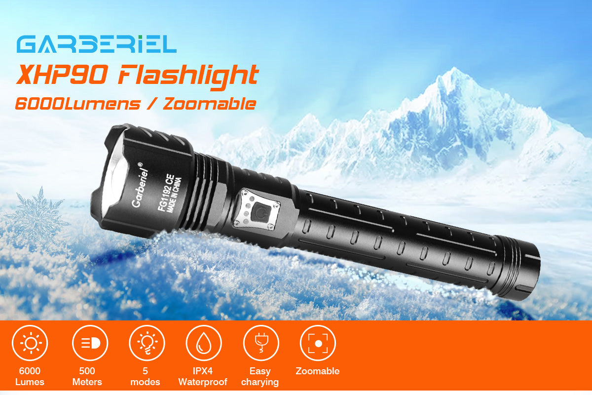 XHP90 6000 High Lumens Flashlight 1192