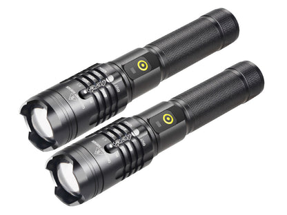 2 PACK XHP50 LED Waterproof Flashlight with Battery