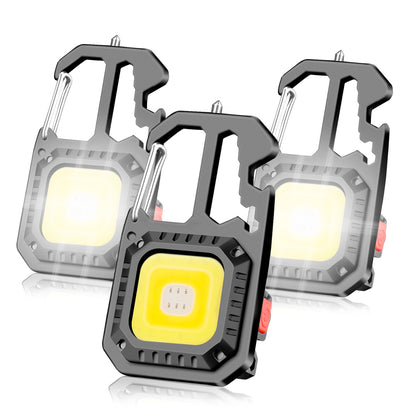 1000LM Mini COB Keychain Work Flashlights with Tripod