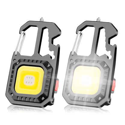 1000LM Mini COB Keychain Work Flashlights with Tripod