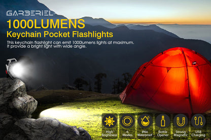 Mini COB 1000LM Keychain Work Light Rechargeable
