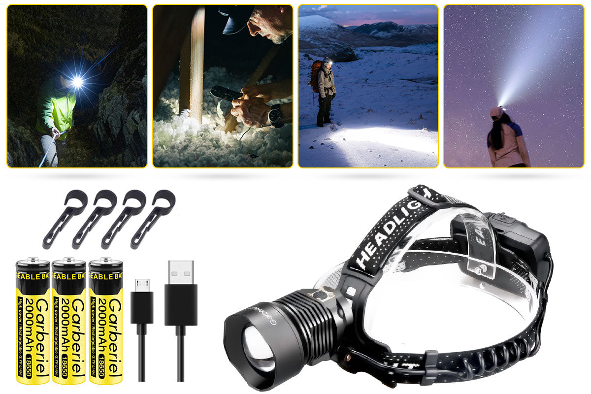 Garberiel LED Headlamp XHP90 Super Bright 6000 Lumens