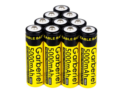10 Pieces 5000mAh 3.7V Rechargeable 18650 Battery