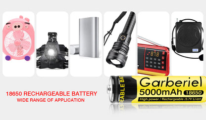 10 Pieces 5000mAh 3.7V Rechargeable 18650 Battery