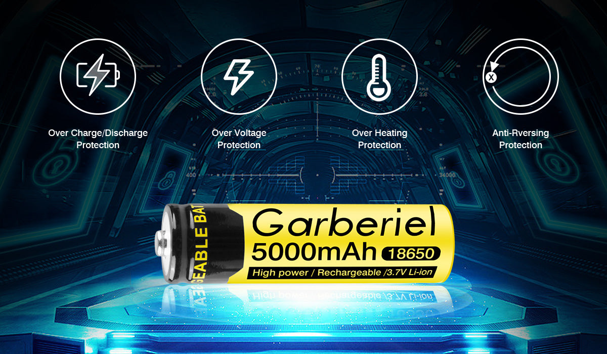 10 Pieces 5000mAh 3.7V Rechargeable 18650 Battery