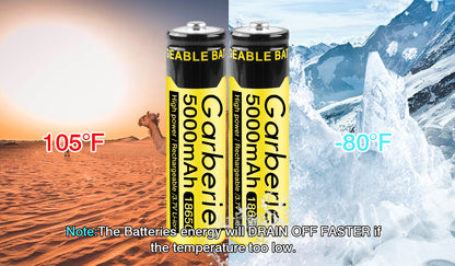 10 Pieces 5000mAh 3.7V Rechargeable 18650 Battery