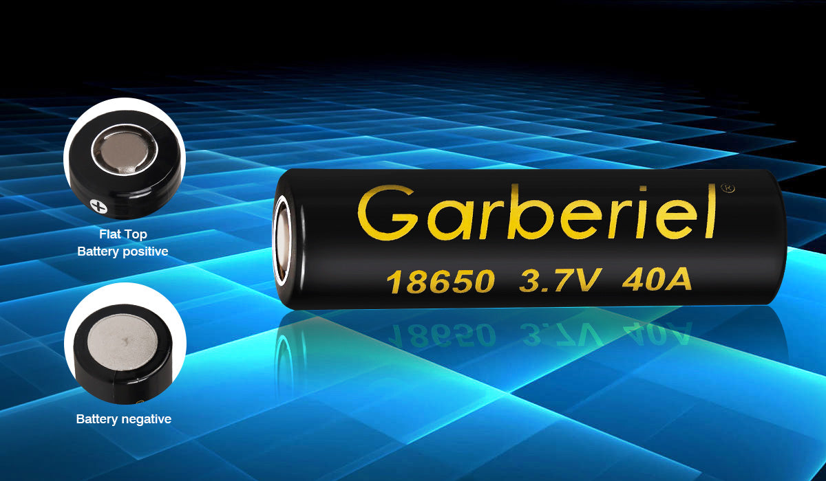 Garberiel 18650 3.7V 40A High Power Flat Top Battery