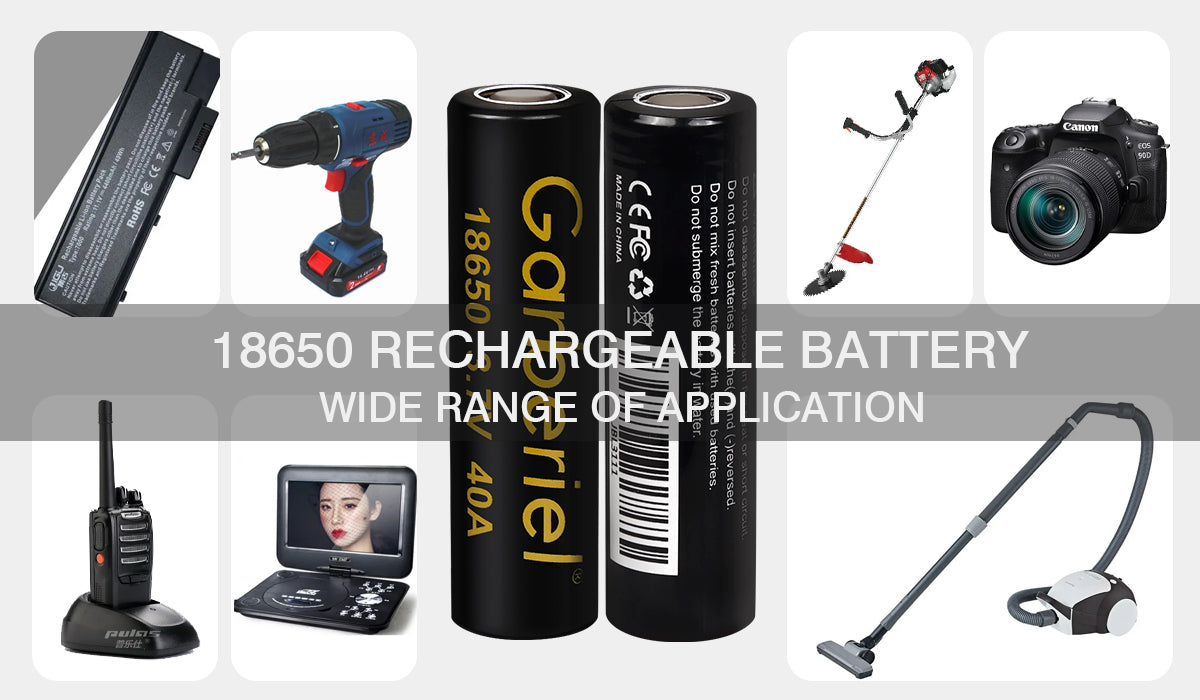 Garberiel 18650 3.7V 40A High Power Flat Top Battery