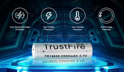 4 pcs Trustfire 3.7V 18650 Battery 2500mAh (Gray)