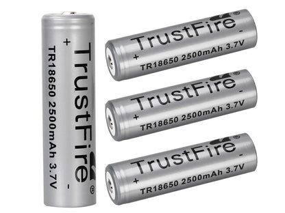 4 pcs Trustfire 3.7V 18650 Battery 2500mAh (Gray)