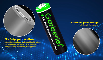8PC 18650 3000mAh Rechargeable Li-ion Button Top Battery