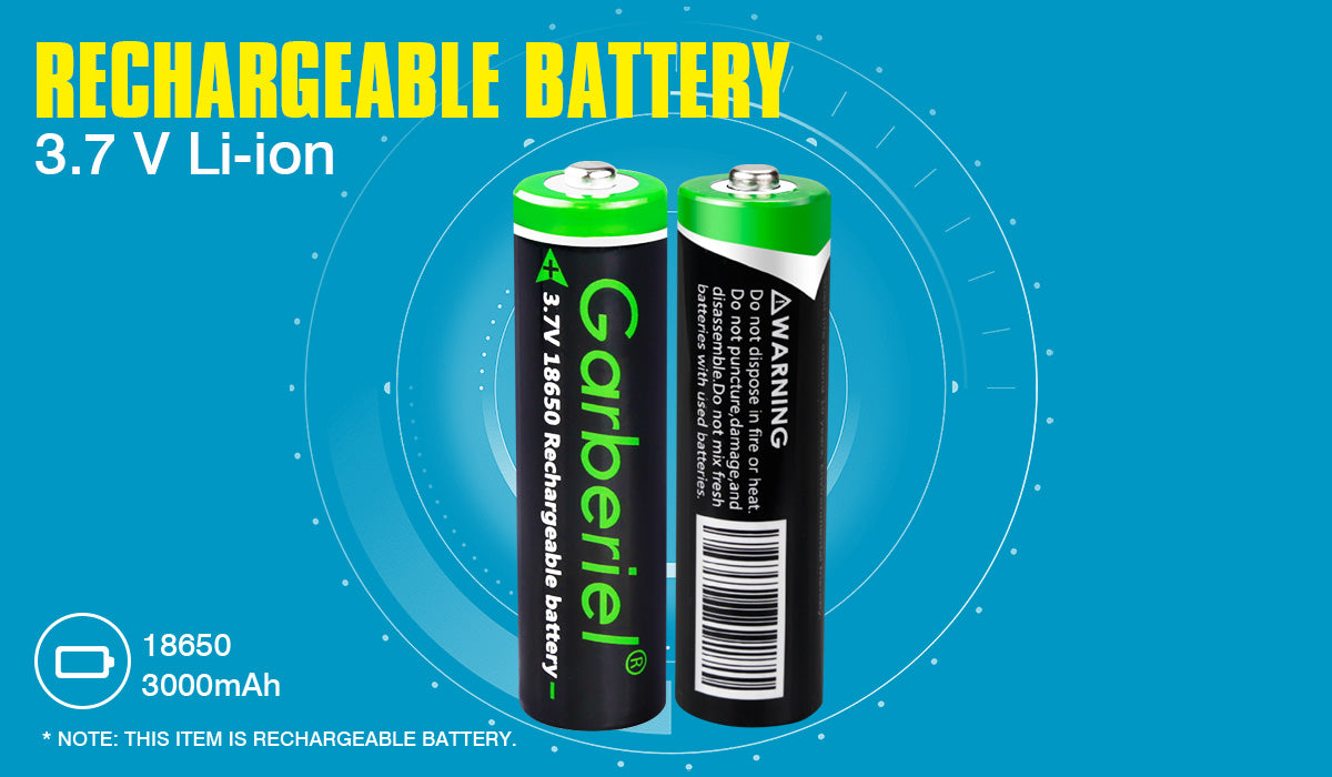 8PC 18650 3000mAh Rechargeable Li-ion Button Top Battery